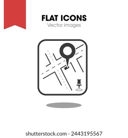 map marked alt Icon. Flat style design isolated on white background. 