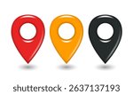 Map marker. 3d vector clipart isolated on white background.