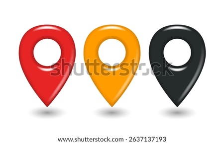 Map marker. 3d vector clipart isolated on white background.