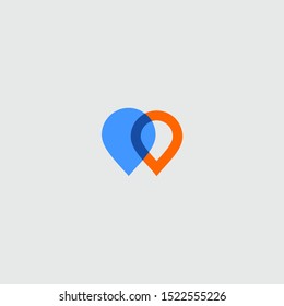 Map marker abstract logo icon, minimal awesome professional logo design template - Vector.