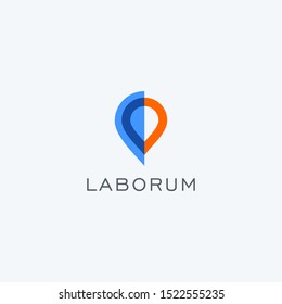 Map marker abstract logo icon, minimal awesome professional logo design template - Vector.