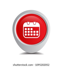 Map marker with calendar icon, vector eps10 illustration