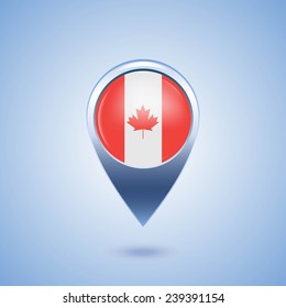 Map marker with Canadian flag