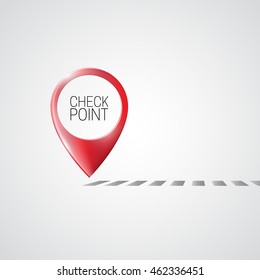 Map marker. Concept of route, landmark, adventure, explore. Vector illustration