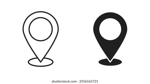 Map marker Filled flat icons set for apps and web ui designs.