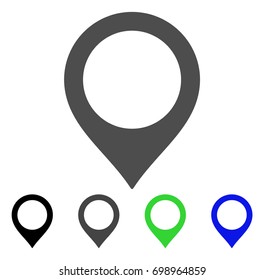 Map Marker flat vector pictogram. Colored map marker, gray, black, blue, green icon variants. Flat icon style for graphic design.