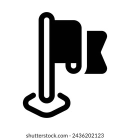 Map Marker Glyph Icon - Single Icon, Vector