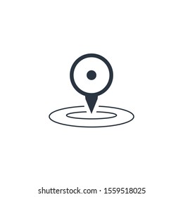 Map Marker gps location. Location pin and circles. Stock Vector illustration isolated on white background.