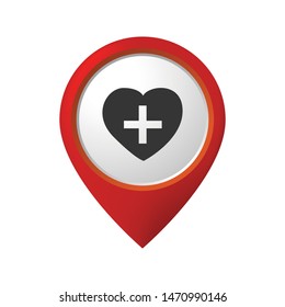 map marker with a heart 