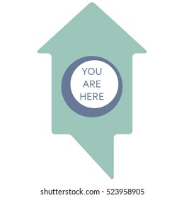 Map marker home shape
