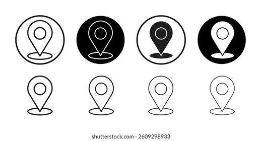 Map marker icon Black and white logo