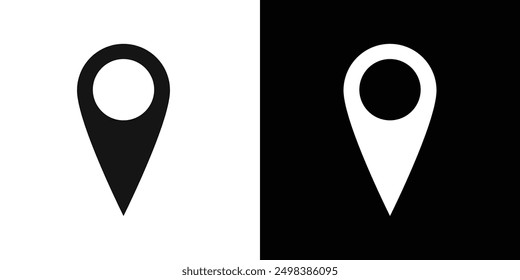 Map marker icon flat line symbol set.