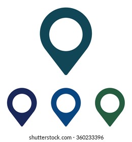 Map Marker Icon. Geotargeting Symbol For Maps In Different Colors. Vector Illustration