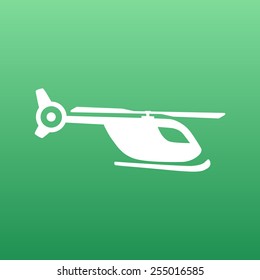 Map marker with icon of a helicopter, vector eps10 illustration