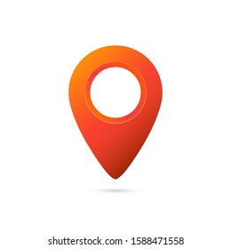 Map marker icon isolated on white background, corners are rounded.