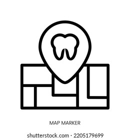 map marker icon. Line Art Style Design Isolated On White Background