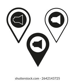 Map marker icon. Location pin symbol. Black map point. Vector illustration.