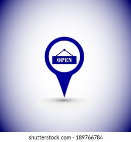 Map marker with icon open label icon vector