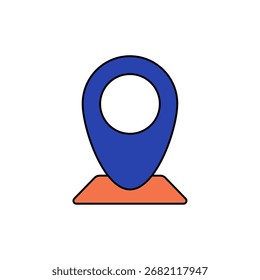 ícone Marcador do mapa contorno editável traçado linha desenho eps.