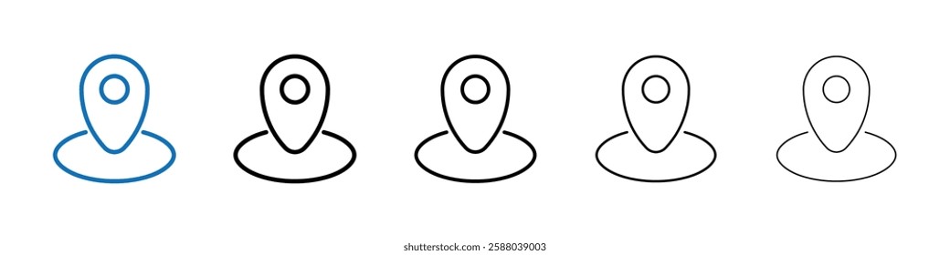 Map marker icon Outline vector logo for web ui