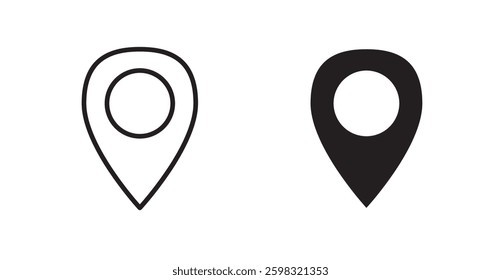 Map marker icon outlined icon vector collection.