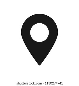 Map marker icon, map pin, GPS location symbol, vector illustration