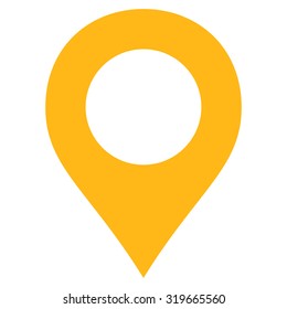 Map Marker icon from Primitive Set. This isolated flat symbol is drawn with yellow color on a white background, angles are rounded.