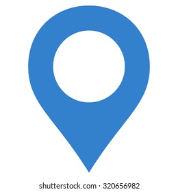 Map Marker icon from Primitive Set. This isolated flat symbol is drawn with cobalt color on a white background, angles are rounded.