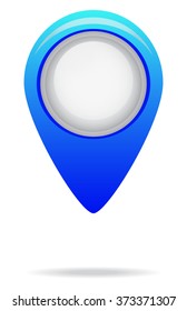 Map Marker icon from Primitive Set. This isolated flat symbol is drawn with cobalt color on a white background.