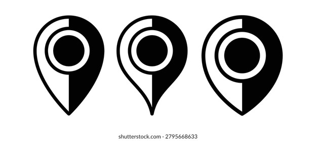 Map Marker Icon Set  Location Pin, GPS Navigation  Destination Pointer Vector Collection