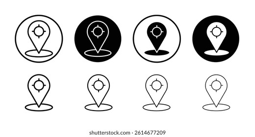 Map marker icon Simple outline vector logo