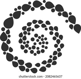 Kartenmarkierungssymbol Spiralmosaik. Kartenmarkierungszeichen werden in ein Zyklusdesign-Konzept verstreut. Abstrakter Zyklus wird aus zufällig platzierten Kartenmarkierungssymbolen erstellt.