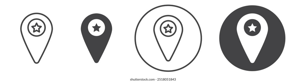 Map marker icon thin line illustration