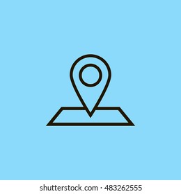 Map marker icon vector, clip art. Also useful as logo, silhouette and illustration.