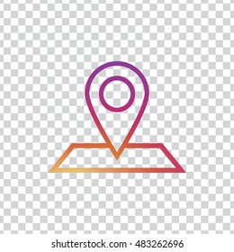 Map marker icon vector, clip art. Also useful as logo, silhouette and illustration.