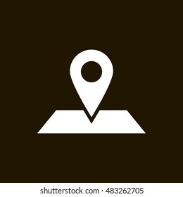 Map marker icon vector, clip art. Also useful as logo, silhouette and illustration.