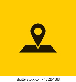 Map marker icon vector, clip art. Also useful as logo, silhouette and illustration.