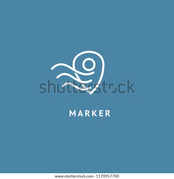 Map marker icon. Vector flat style
illustration location pin logotype design. Location pin navigation
logo template. Logo concept of navigator, guide, , booking hotel,
Rent a Car, travel
application.