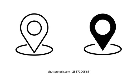 Map marker Icon vector. liner and flat style icons set.