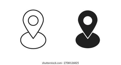 Kartenmarkierungssymbol für Websites und mobiles, minimalistisches Flachdesign.
