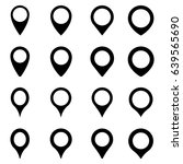 Map marker icons. Geotargeting pin for maps in different shapes. Vector Illustration 
