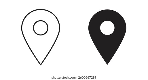 Map marker icons graphics set vectors