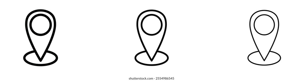 Map marker icons in tree different stroke sizes