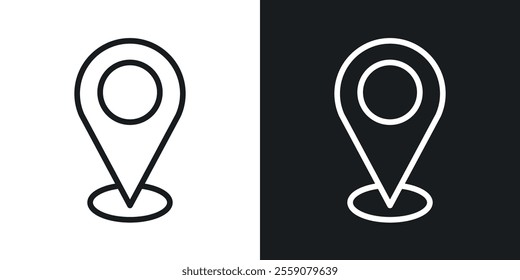 Map marker icons. vector set in black colors