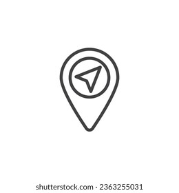 Map marker line icon. linear style sign for mobile concept and web design. Location pin outline vector icon. GPS and Navigation symbol, logo illustration. Vector graphics