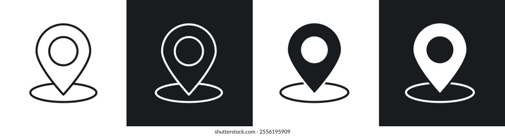 Map marker linear icon set for app, and web design.