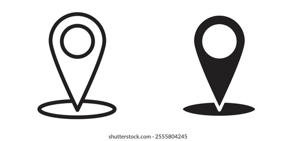 Map marker liner icon vector set.