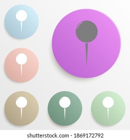 Map marker location badge color set. Simple glyph, flat vector of web icons for ui and ux, website or mobile application