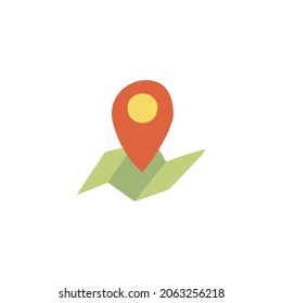 map marker, location marker icon in color icon, isolated on white background 