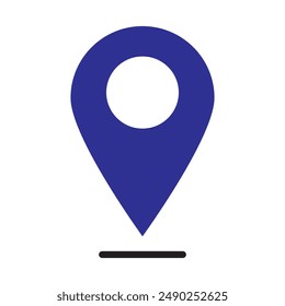 Map Marker location icon from Primitive Set. This vector isolated flat symbol is drawn with blue color on a white background, angles are rounded. EPS 10